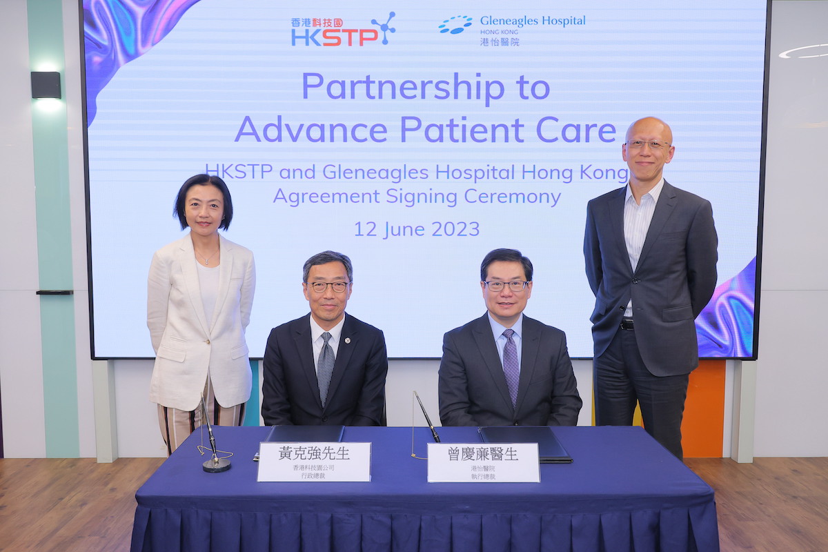 photo1GLENEAGLES HOSPITAL HONG KONG SIGNS COLLABORATION AGREEMENT WITH HKSTP TO DRIVE CUTTINGEDGE IN
