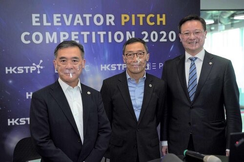 HKSTP senior executives shared their views on this year’s competition and their insights on the future development of global I&T ecosystem. From left:  Mr Peter Mok, Head of Strategic Partnership, HKSTP Mr Albert Wong, CEO, HKSTP Mr Raymond Wong, Head of Investment, HKSTP